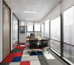 现代办公室装潢效果图