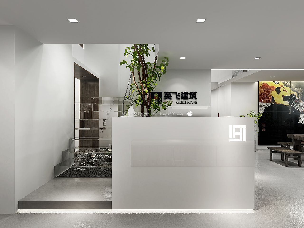 办公室前台装修技巧