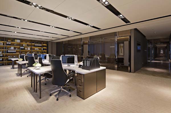 现代感办公室效果图