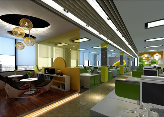 开放式办公室效果图