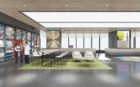 商务稳重风办公室活动区设计效果图,办公室活动区设计效果图