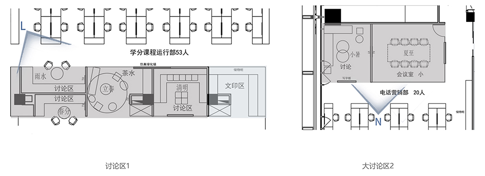 办公室讨论室装修案例平面图,办公室空间设计图片