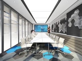 商务稳重风办公室会议室装修设计效果图,办公室会议室装修设计效果图