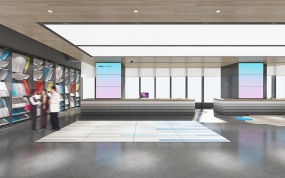 商务稳重风办公室前厅设计全景图,办公室前厅设计全景图