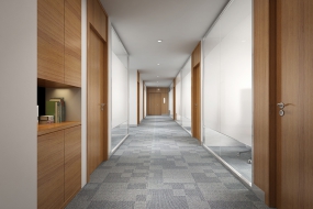 商务稳重风走道装修设计效果图,走道装修设计效果图