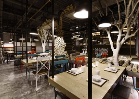 快餐店设计实景图,快餐店装饰效果图