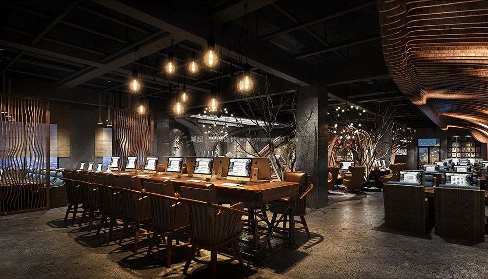  网咖装修设计效果图,装修设计效果图