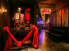 火锅店空间设计实景图,火锅店空间设计效果图