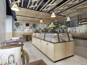 面包店装修设计实景图, 面包店装修设计案例图