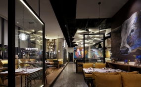 牛排餐厅设计布局图,牛排餐厅装饰效果图