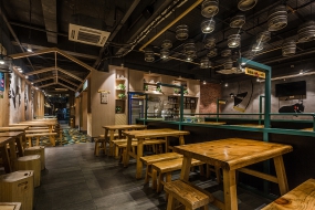 烧烤店装修设计布局图,烧烤店设计效果图