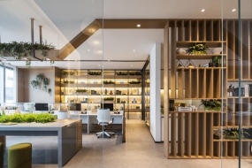 办公室植物隔断墙装饰效果图,隔断墙效果图