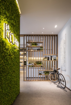 前台绿植墙设计效果图,前台设计效果图