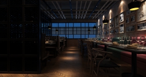 火锅店空间设计实景图