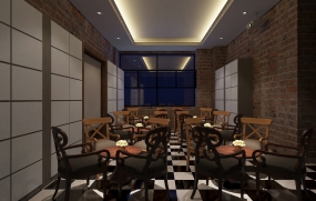  火锅店空间设计布局图,火锅店店面装修设计效果图