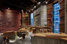 火锅店装饰布局图,火锅店装饰实景图