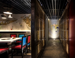 火锅店店面装修设计效果图, 火锅店店面装修设计布局图