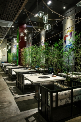 火锅店装饰布局图,火锅店装饰实景图