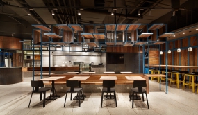 简约快餐店装修设计布局图,简约快餐店空间设计效果图