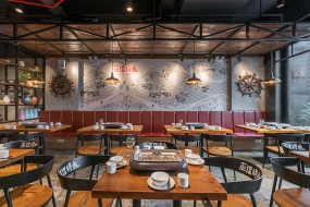 烤肉店设计效果图,烤肉店设计布局图