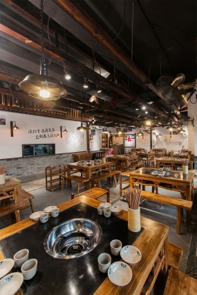 火锅店店面设计实景图, 火锅店店面设计图片