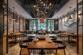 烧烤店装饰效果图,烧烤店装饰布局图