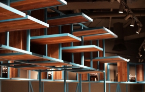 简约快餐店装饰布局图,快餐店装修设计效果图