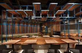 简约快餐店空间设计效果图,简约快餐店空间设计案例