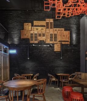 重庆小面面馆设计布局图,重庆小面面馆装饰效果图