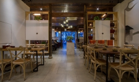 简约快餐店装修设计布局图,简约快餐店空间设计效果图