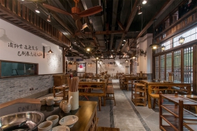 火锅店店面装饰布局图,火锅店店面装饰实景图