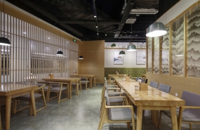 日式快餐店空间设计布局图,日式快餐店设计效果图