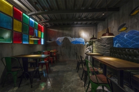 快餐店装修设计效果图,快餐店装修设计效果