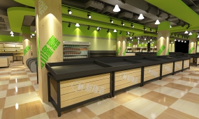 超市装修设计效果图,超市装修设计效果