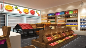 生鲜超市装修设计效果图,生鲜超市装修设计效果