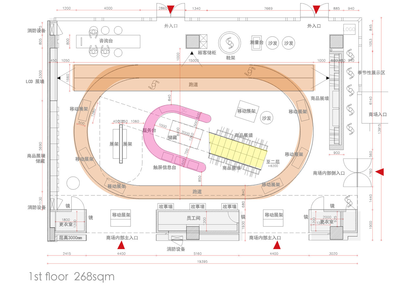 健身房空间设计平面图.健身房空间设计平面