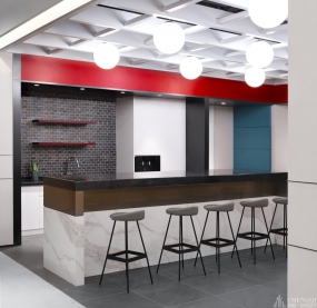 科技办公室茶水间设计效果图,办公室装修设计效果图