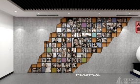 文化展厅装修设计效果图,红色简约展厅装饰设计图