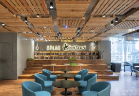 办公室活动区装修设计效果图欣赏,创意文化风办公室设计效果图