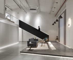 工业风等候区装修设计效果图欣赏,工业风办公室等候区设计图