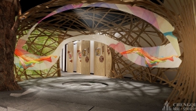 丝绸文化展示馆设计效果图,丝绸文化展示馆效果图