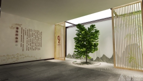 现代简约风展厅设计效果图,现代简约展厅设计效果图