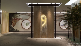 现代简约风展示馆装饰效果图,现代简约展示馆效果图