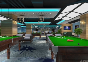 台球厅装饰实景图,台球厅装饰案例图