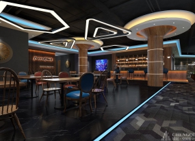 台球室空间装饰效果图,台球室空间设计图片