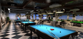 台球室装修设计图片,台球厅空间装饰图片