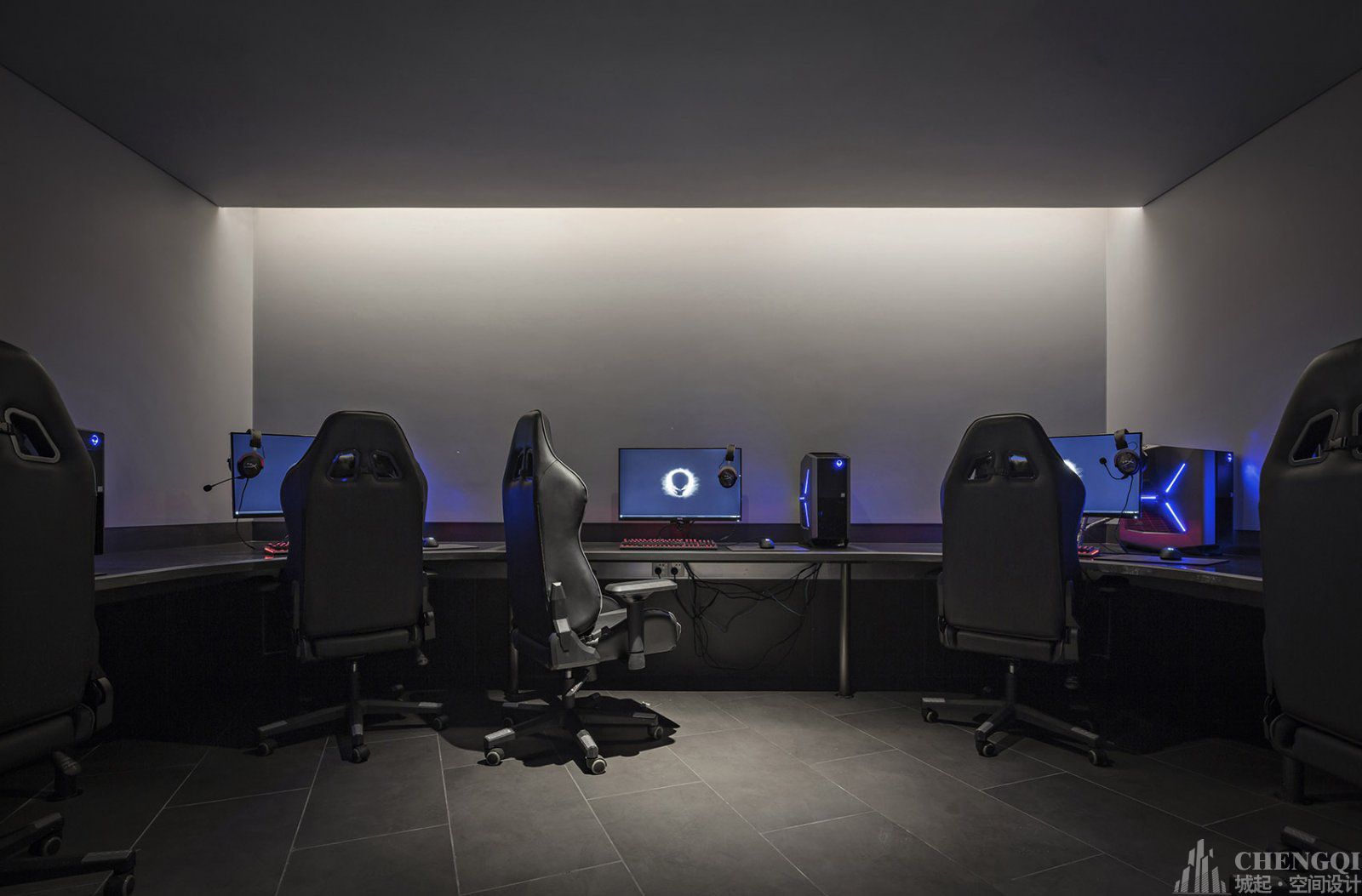 电竞俱乐部设计案例图,电竞俱乐部设计效果图