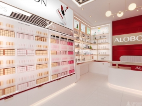 化妆品店装饰效果图,化妆品店装饰布局图