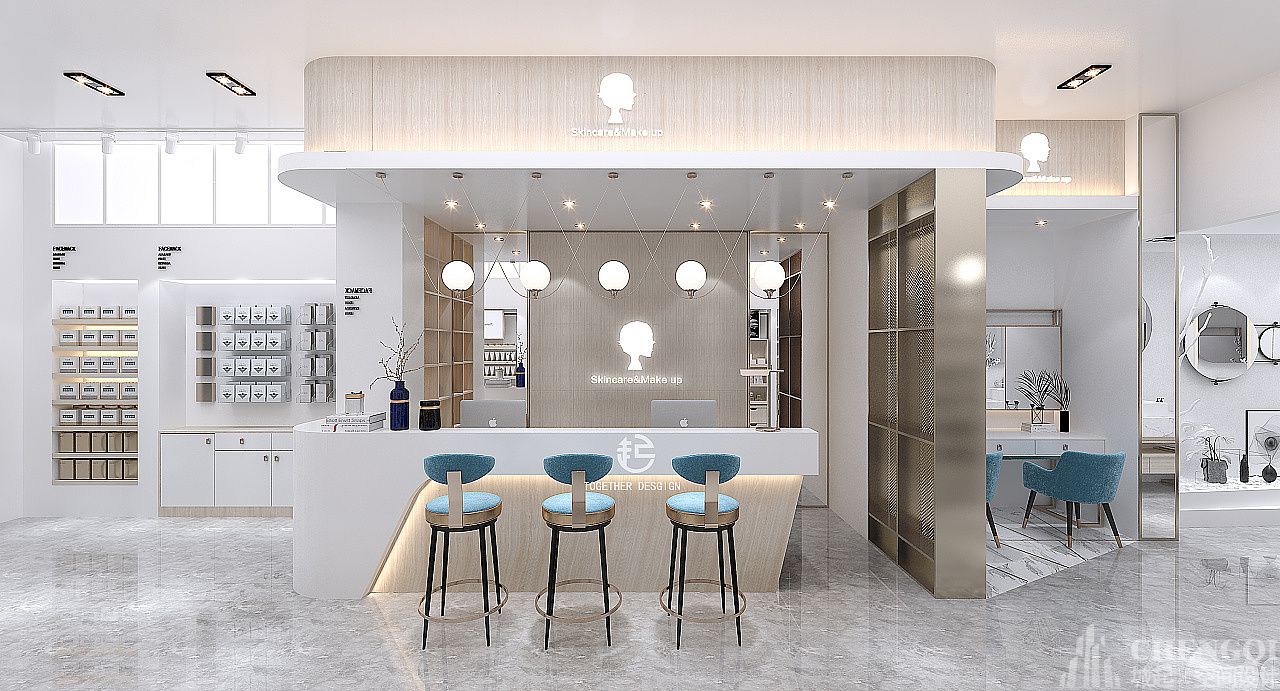 护肤品店装饰效果图,护肤品店设计图片