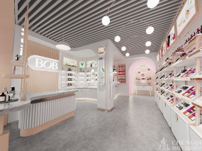 化妆品店装修设计效果图,化妆品店装修设计布局图